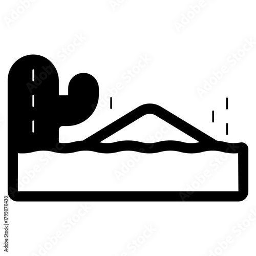 desert landscape with cactus plant icon