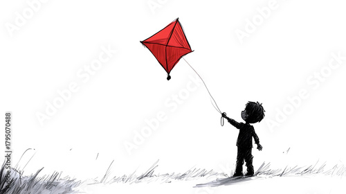 Child Flying Kite