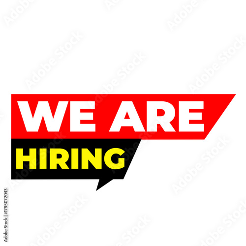 We are hiring png, new staff needed icon, company hiring message, clean creative layout