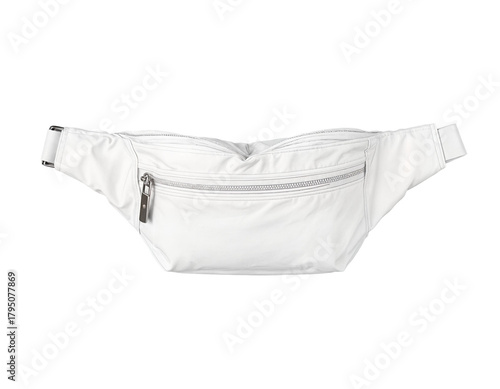 White Fanny Pack Waist Bag Isolated on Transparent Background