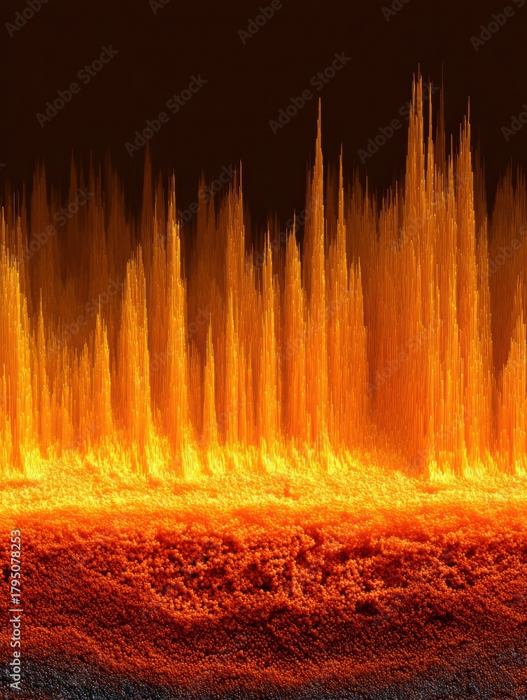 Naklejka premium Erupting Lava Flow With Vibrant Colors and Textures Creating an Intense Natural Scene