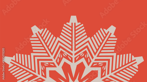 Stunning geometric mandala pattern in warm coral and beige, perfect for festive decorations, modern backgrounds, and abstract design projects.