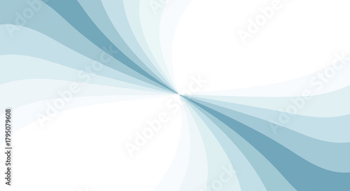 Abstract blue swirl background with dynamic twisting rays on a white backdrop for modern presentations