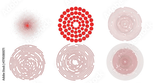 Abstract Red Circular Designs and Patterns for Creative Projects