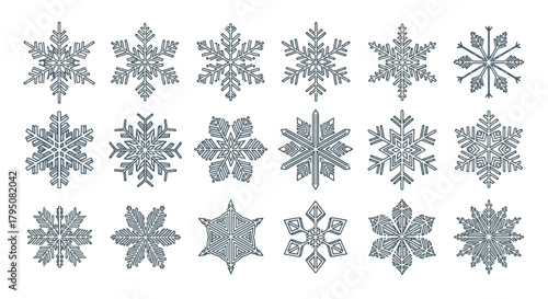 Snowflake Collection A Variety of Intricate Winter Designs for Seasonal Projects and Creative Use