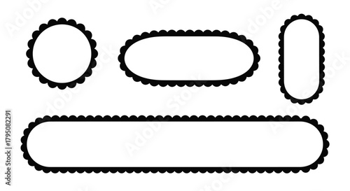 Collection of Decorative Scalloped Edge Frames for Various Graphic Design Projects