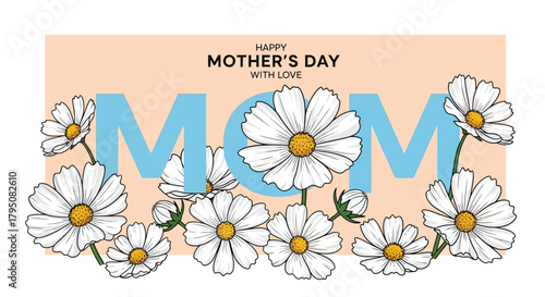 Happy Mother's Day floral greeting card design