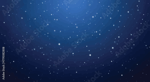 Sparkling Night Sky A Celestial Dance of Twinkling Stars Against a Dark Blue Canvas