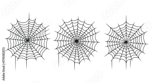 Intricate Black Spiderwebs A Graphic Set for Halloween and Creepy Designs