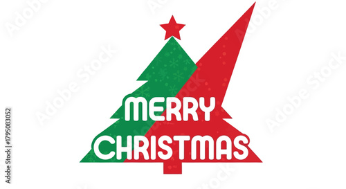 Festive Holiday Cheer Christmas Tree with Merry Christmas Greetings