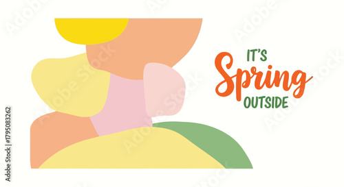 Springtime Celebration Abstract Shapes and Vibrant Colors of the Season