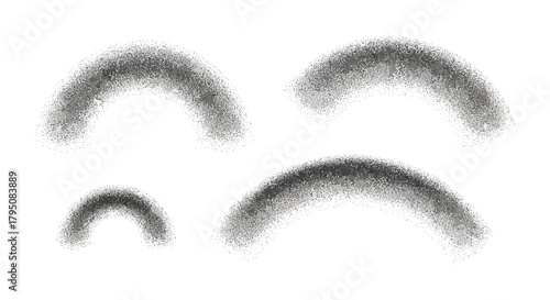 Grungy Brush Stroke Arcs A Set of Textured Curved Lines