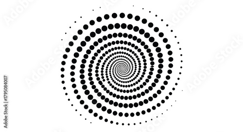 Entrancing Dots A Spiral of Expanding Circles
