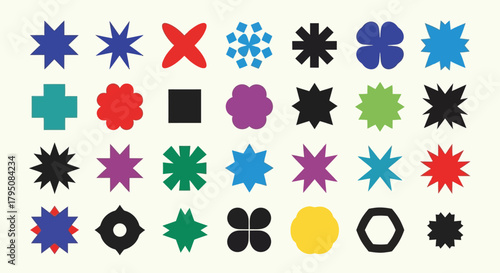 Colorful Abstract Geometric Shapes on a White Background