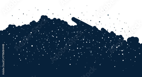 Graphic Illustration of Deep Sea Bed with Dark Hue and Particle Scatter