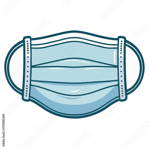 Medical face mask cartoon illustration for healthcare, safety, and virus