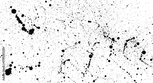 Ink Splatter Texture An Abstract Black Ink Dispersion on White Canvas