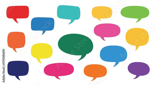 Vibrant Array of Diverse Speech Bubble Icons