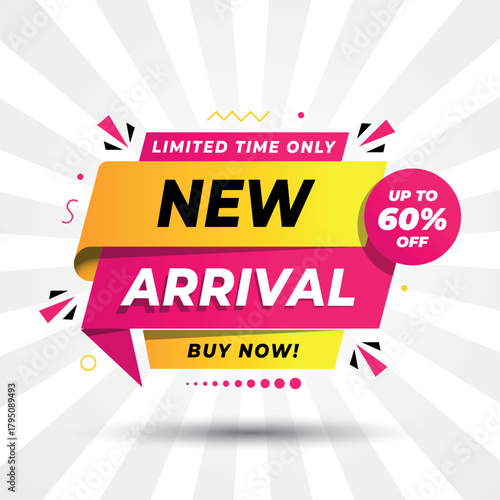 New arrival promotional banner design for new product