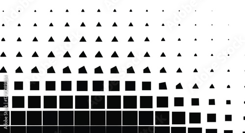 Geometric Pattern of Squares and Triangles in Halftone