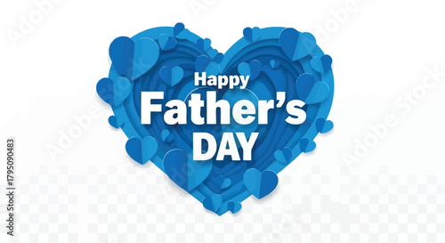 Happy Father's Day Greeting with Heart-Shaped Design