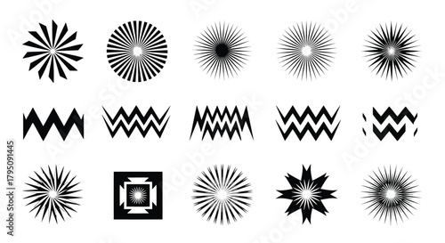 Photos Collection of Black and White Geometric Graphic Design Elements