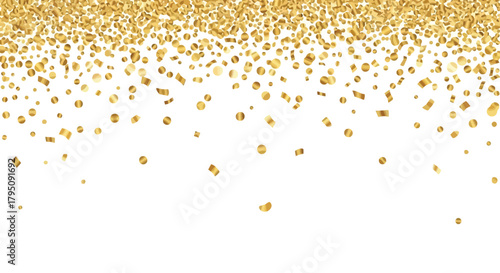 Cascading Golden Confetti Rain Shimmering Celebration Overlay