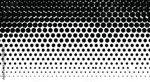 Halftone Dots Gradient Black and White Abstract Pattern