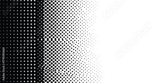 Halftone Gradient Transition Abstract Dots to Solid
