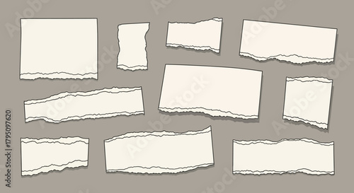 Torn Paper Pieces Set Collage Elements for Scrapbooking & Design