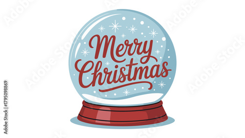 Christmas Cheer in a Snow Globe: A festive snow globe, with a cheerful inscription, evokes the magic of the holiday season, embodying the spirit of celebration and joy.