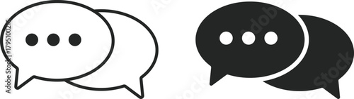 Message icon set. Chat discussion symbol. online conversation Speech bubble. chat bubbles icons collection