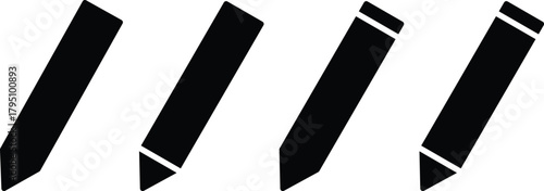 Pencil Icon Set. Edit, Write, and Drawing Symbols. Text Editor, Creative Tool and Sketching Pen Icons