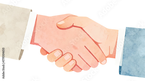 Business Handshake Watercolor Illustration