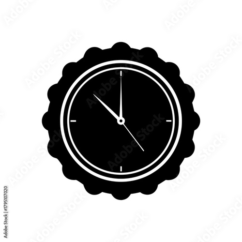 Clock with hour hands on transparent background