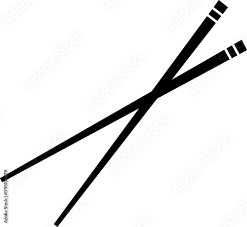 Chopstick silhouette icon vector illustration.Chopstick icon set in various food settings and holding positions.Bowl of steamed rice with chopsticks silhouette icon for Asian cuisine and restaurant