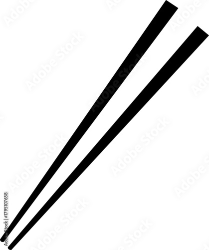 Chopstick silhouette icon vector illustration.Chopstick icon set in various food settings and holding positions.Bowl of steamed rice with chopsticks silhouette icon for Asian cuisine and restaurant