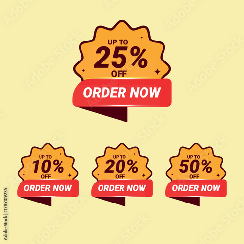 A set of Discount sale banner designs for a new business strategy and quality service plan illustration