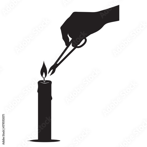 Candle Flame Extinguishing Silhouette