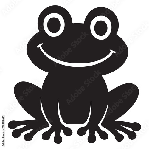 cartoon frog cartoon silhouette, cute cartoon frog 
