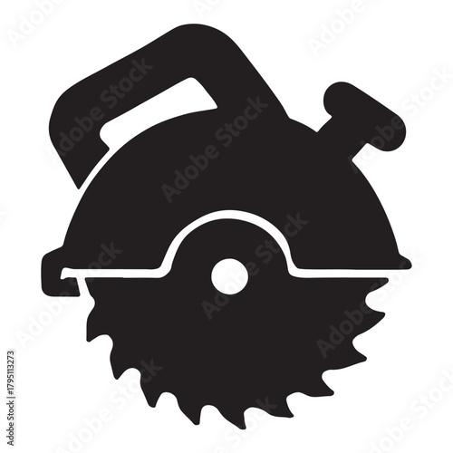 Glyph Icon of a Circular Saw Silhouette