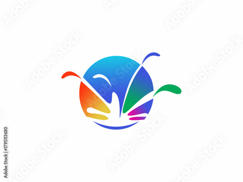 Ink vector logo colored drops splash