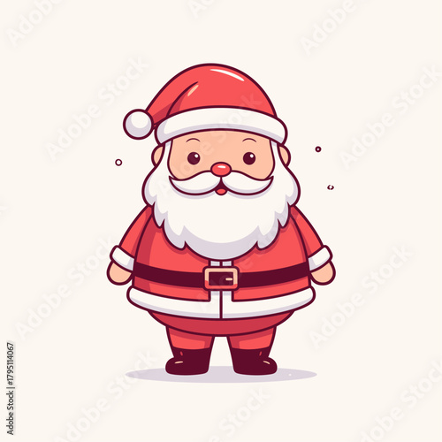 Delightful and whimsical cartoon illustration featuring a cheerful Santa figure, perfect for festive holiday designs