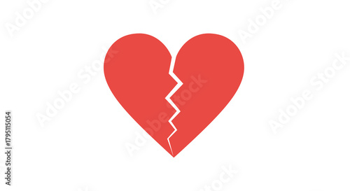 Broken Heart Symbol of heartbreak, sadness, and emotional pain, a visual representation of loss and grief