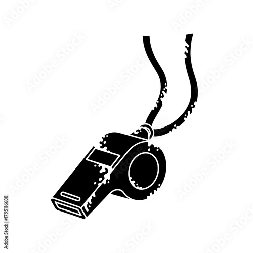 Whistle on lanyard with frosty effect for winter sports events  