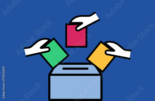 Cast vote election democracy illustration