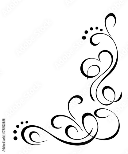 corner decor with abstract ornate pattern; graphic design