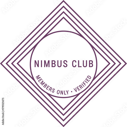 Nimbus Club Logo Illustration with Verified Member Exclusive Access Vector Illustration 