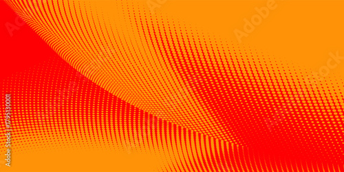 Dots halftone orange color pattern gradient texture with technology digital background. Dots pop art comics with nature graphic design.