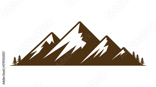 Rocky mountain range silhouette